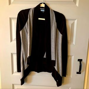 Gray/Black Drape Cardigan